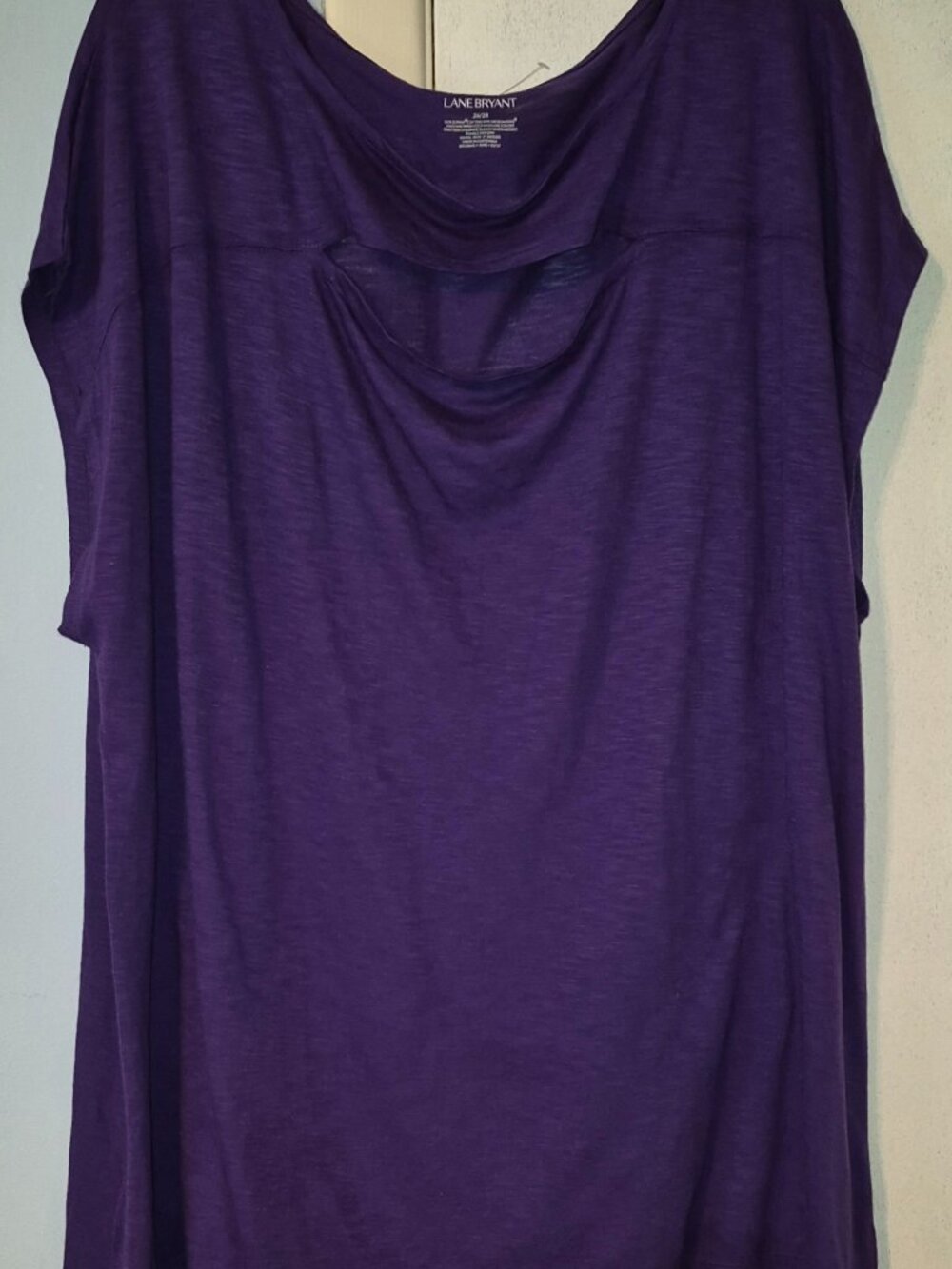 Lane Bryant Cowl Neck Cutout Front Cap Sleeves Purple Top Women's Plus 4X NWT